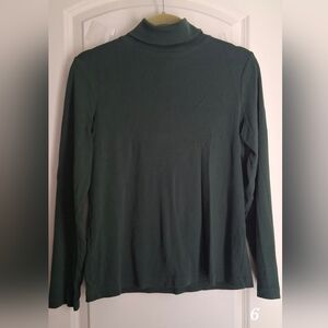 Green Long Sleeve Turtleneck Top XL Hollydays Long Sleeve Formal Office